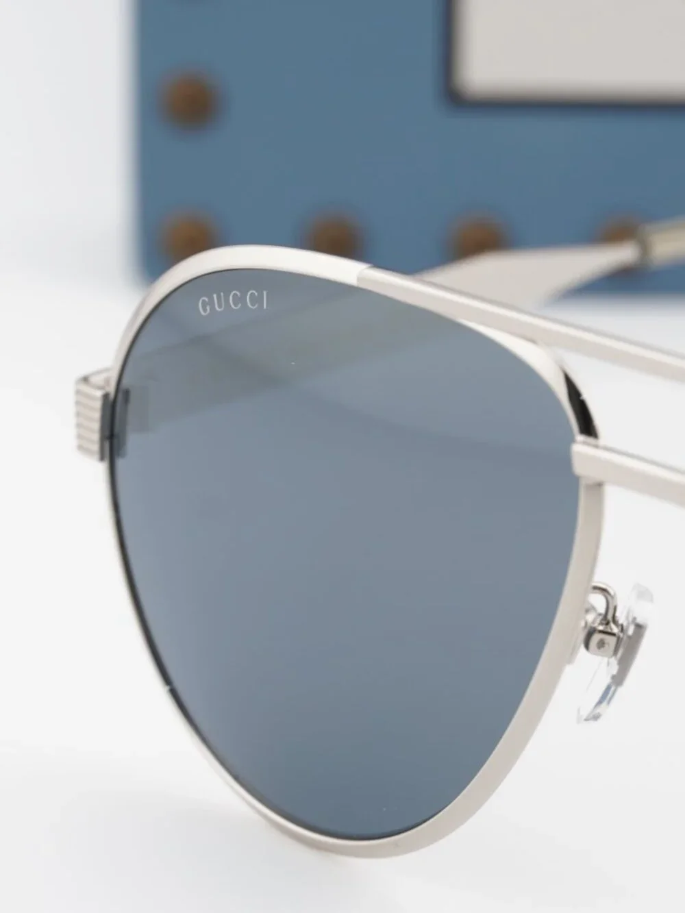Gucci GG1513S 003 Aviator Sunglasses - Silver\Smoke with Silver Mirror
